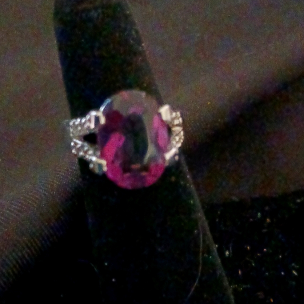 Ring sterling silver with amethyst size 7